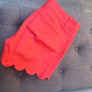 J.crew Scallop Shorts in hot pink
